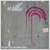 painted wifi signal on the wall