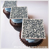 QR code on cup cake