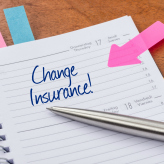 Daily planner with the entry Change Insurance